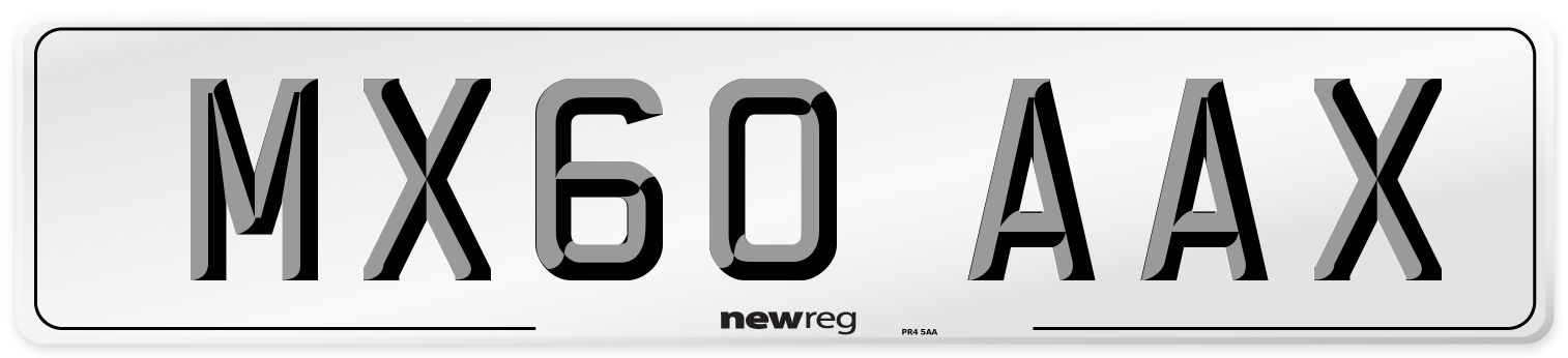 MX60 AAX Number Plate from New Reg